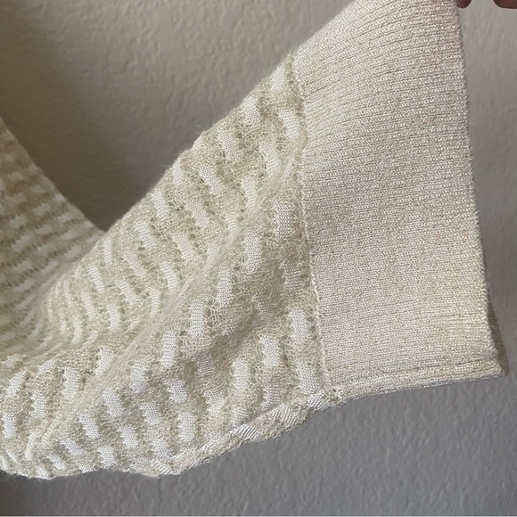 Aritzia Babaton Gold Metallic Oversized Mohair Wool Neutral Sweater XXS - Picture 8 of 9